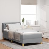 vidaXL Postelja s vzmetnico v svetlo sivi barvi, 90x200 cm, Tkanina | Shoptok.si