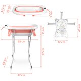 Ricokids RK-287 sklopiva kada za bebe – s termometrom, stalkom i uloškom, bijelo-ružičasta | shoptok.hr