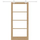  Klizna vrata Prirodna 93 x 202 cm Masivna borovina i staklo | shoptok.hr