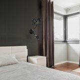  Zidna lampa SATINO 1xE27/40W/230V + 1xGU10/MR11/7W crna/siva | Eponuda.com