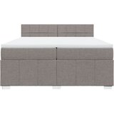  Krevet s oprugama i madracem smeđesivi 200x200 cm od tkanine | shoptok.hr