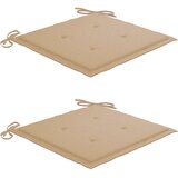  3-dijelni bistro set s bež jastucima od masivne tikovine | shoptok.hr