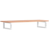  Zidna polica za umivaonik od čelika i masivne hrastovine Smeđa 100 x 40 x 2 cm | shoptok.hr