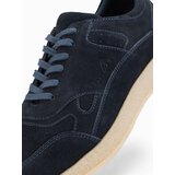 Ombre Men's lightweight suede sports style sneakers - navy blue | ePonuda.com