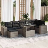 vidaXL 8-dijelni set vrtnih sofa od poliratana s jastucima sivi | shoptok.hr