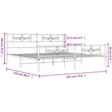  Metalni okvir kreveta uzglavlje i podnožje bijeli 183x213 cm | shoptok.hr