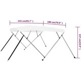 vidaXL Bimini tenda s 4 loki bela 243x180x137 cm | Shoptok.si