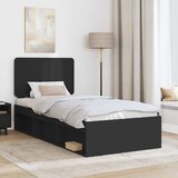  Krevetna konstrukcija Crna 75 x 190 cm Čvrsto borovo drvo | shoptok.hr