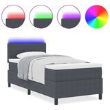  Krevet s podnicom s madracem i LED tamno siva 90x200 cm kordna tkanina | shoptok.hr