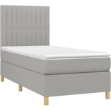  Okvir kreveta s oprugama i madrac svjetlosivi 80x200cm tkanina | shoptok.hr