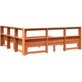  Knjižna postelja brez vzmetnice vošč. rjava 200x200 cm borovina, (21793046) | Shoptok.si