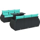  Vrtna garnitura - 7-dijelni set vrtnih sofa od poliratana s jastucima crni bagrem - Crna 1 | shoptok.hr