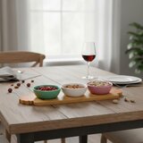 Mhome Set skledica Roža 41x12xh6cm / več barv / keramika, les, (5000198873) | Shoptok.si