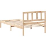vidaXL krevetna konstrukcija smeđa 90 x 190 cm čvrsta borova drva | shoptok.hr