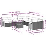 vidaXL 11-dijelni set vrtnih sofa od poliratana s jastucima crni | shoptok.hr