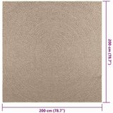 Rug "ZIZUR" Bež 200x200 cm Juta videz Notranje in zunanje | Shoptok.si