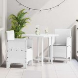 vidaXL Vrtni stol Komplet 2 Bela, Svetlo siva Plastika, Tkanina Srednje | Shoptok.si