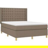  Box spring postelja z vzmetnico LED taupe 140x190 cm blago, (20896771) | Shoptok.si