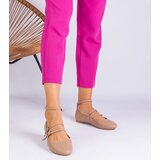 Gemre Beige faux leather ballet flats with buckles Vitoldora | Shoptok.si