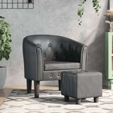  Fotelj s stolčkom za noge sivo umetno usnje | Shoptok.si