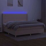  Krevet box spring s madracem LED krem 200x200 cm od tkanine | shoptok.hr