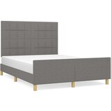  Posteljni okvir z vzglavjem temno siv 140x200 cm blago, (20794848) | Shoptok.si