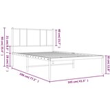  Metalni okvir za krevet s uzglavljem crni 100x190 cm | shoptok.hr