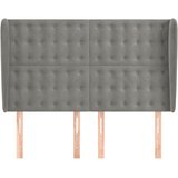  Uzglavlje s ušima svjetlosivo 147x23x118/128 cm baršunasto | shoptok.hr