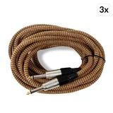 FrontStage 3 x 6,35 mm-jack kabel, 6m, mono, tekstil, črno-zlata barva