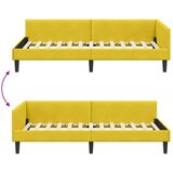 vidaXL Krevetni okvir sa kutnim dizajnom s uzglavljem Žuta 80 x 200 cm | shoptok.hr