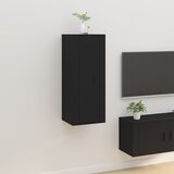 The Living Store Stenska TV omarica črna 40x34,5x100 cm - Stenska TV Omarica, (21375297) Cene