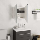  Kupaonski ormarić s okruglim ogledalom LED bijeli 40x40x17,5 cm | shoptok.hr