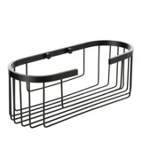 kupatilska ovalna polica 2X11,5X30Cm aluminijum crna