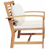  Klupa s jastukom Smeđa i krem 110 x 66 x 76 cm Čvrsto teak drvo | shoptok.hr