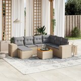 vidaXL 8-dijelni set vrtnih sofa od poliratana s jastucima bež | shoptok.hr