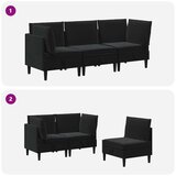  Komplet pohištva za dnevno sobo z blazino 3 pcs Črna Žamet, (5000283115) | Shoptok.si