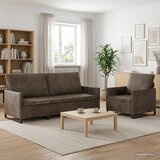 vidaXL Set sofe 2 pcs Tamnosiva Umjetni sued Cijene