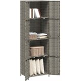  Vrtni ormarić za pohranu sivi 59 x 40 x 180 cm od poliratana | shoptok.hr