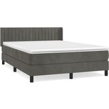 vidaXL Box spring posteljni z vzmetnico temno siv 140x190 cm žamet, (20900239) Cene