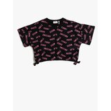 Koton Crop Oversize T-Shirt Short Sleeve Printed Sides Bow Detailed Crew Neck | Shoptok.si