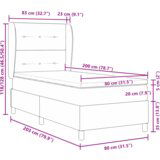 vidaXL Box Spring Krevet s Madracem Tamno Siva 80x200 cm Baršun | shoptok.hr