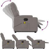  Električni masažni naslonjač na podizanje od tkanine smeđesivi | shoptok.hr