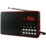Dartel prijenosni radio RD-180, FM, Bluetooth, MP3, punjiva baterija, crveni Slike