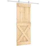  Klizna vrata Prirodna i bijela 80 x 210 cm Čvrsta borovina | shoptok.hr