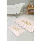 Mila Home Rožnate žametne kopalniške preproge v kompletu 2 ks 60x100 cm Love – | Shoptok.si