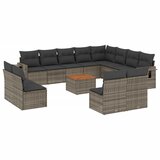  The Living Store Vrtna sedežna garnitura 13-delna z blazinami siv poli ratan - Vrtna Sedežna Garniture, (21447820) | Shoptok.si