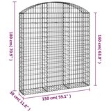  Gabionska košara s lukom 150x30x160/180 cm pocinčano željezo | shoptok.hr