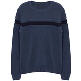 Trendyol Indigo Slim Crew Neck Striped Knitwear Sweater Cene