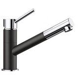 Blanco izvlečna visokotlačna enoročna kuhinjska armatura KANO-S, biserno črna/krom 526174 Cene