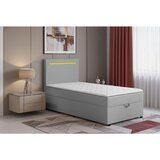 MID.YOU POSTELJA Z VZMETNICO 100 cm x 200 cm , tekstil, leseni material svetlo siva | Shoptok.si
